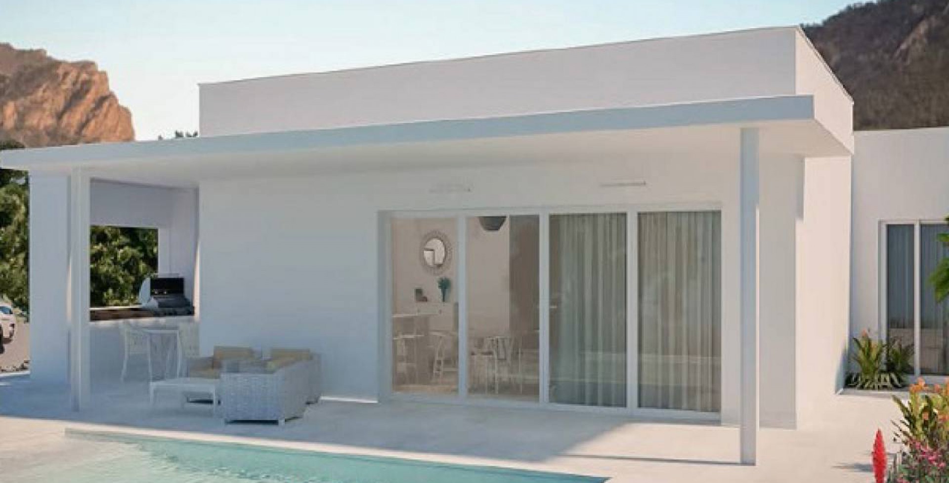 villa alejada de estilo ibicenco con piscina privado, Ricote, Murcia, España