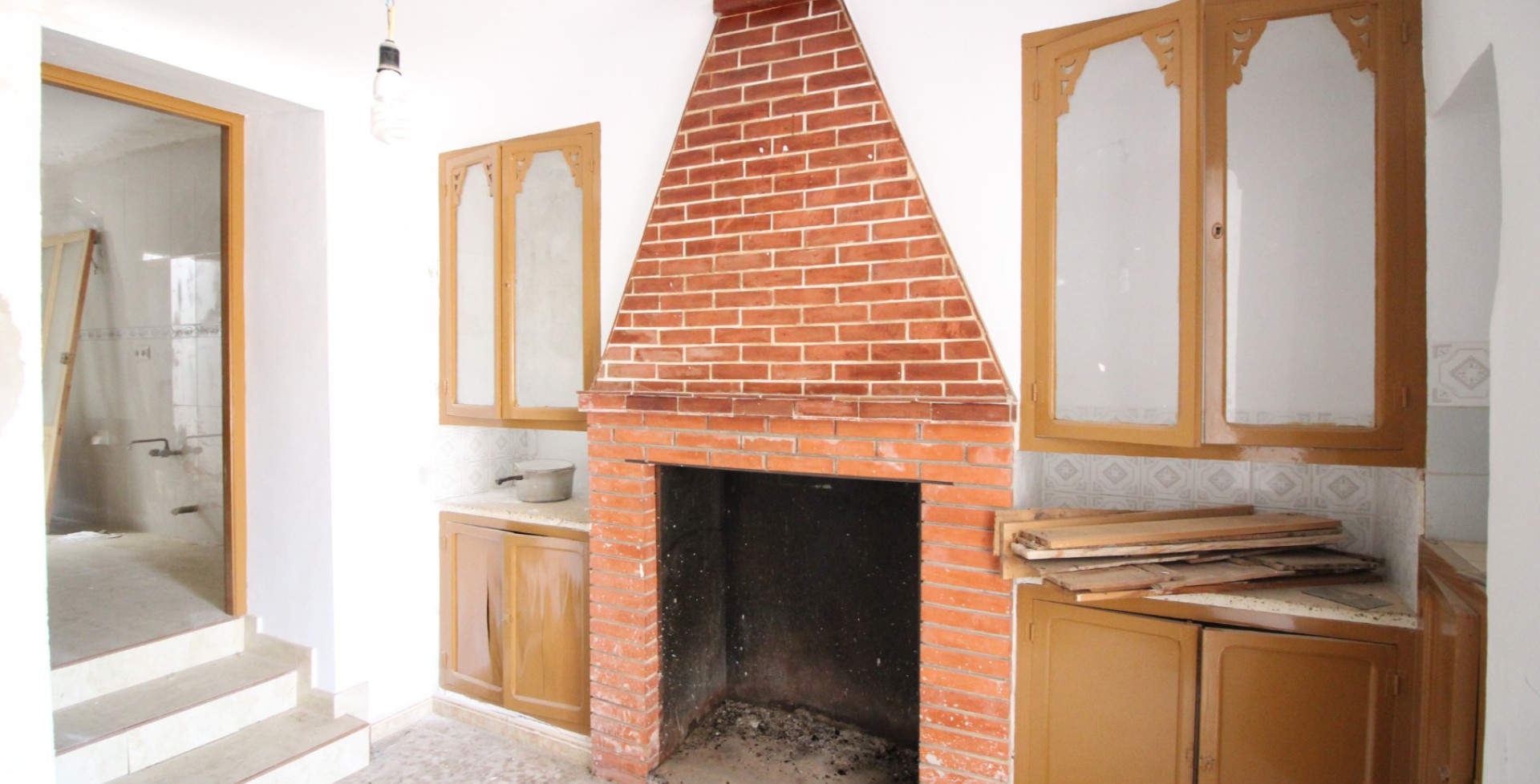 Nice fireplace at part modernized town house, Ricote, Murcia, Spain 